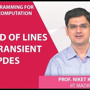 MATLAB Programming for Numerical Computation by Niket Kaisare (NPTEL):- Lecture 8.3: Method of Lines for transient PDEs