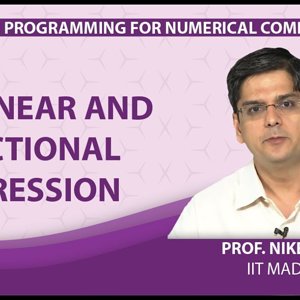 MATLAB Programming for Numerical Computation by Niket Kaisare (NPTEL):- Lecture 6.3: Nonlinear and Functional Regression