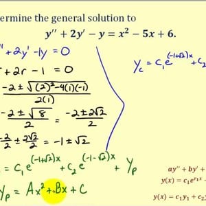 Ex 2: Method of Undetermined Coefficients to Find the General Solution (quadratic)