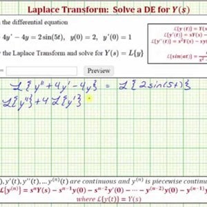 Laplace Transform:  Find Y(s)=L(y) Given a Nonhomogeneous Differential Equation