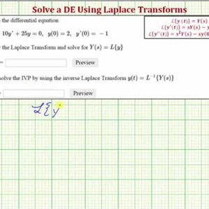 Ex 2:  Solve a Homogeneous DE IVP Using Laplace Transforms