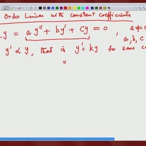 Differential Equations and Applications (NPTEL):- Lecture 13: Second Order Linear Equations II