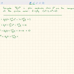 SH2372 General Relativity (4X): Covariant derivative of the position vector in polar coordinates