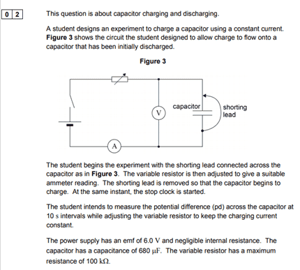charging and discharging a capacitor