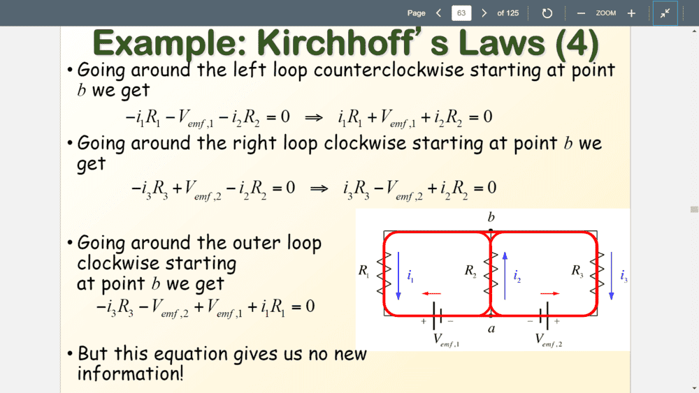 Find unknown values of current in multi-loop circuit