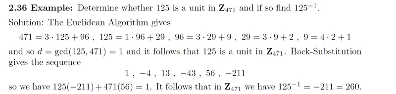 Thread 'Determine whether ##125## is a unit in ##\mathbb{Z_471}##'