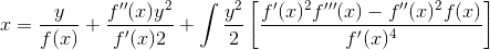 2}{2}\left&space;[\frac{f'(x)^2f'''(x)&space;-&space;f''(x)^2f(x)}{f'(x)^4}&space;\right&space;].gif