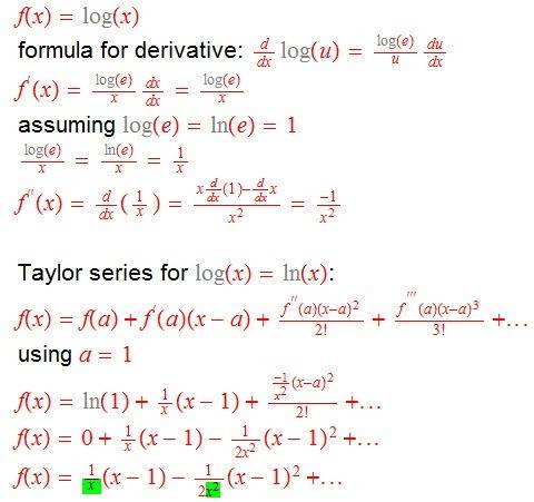 Taylor Series For Log X Physics Forums