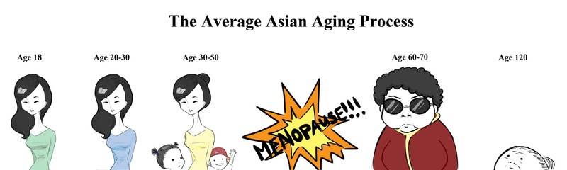 Asian Women Aging Cartoon