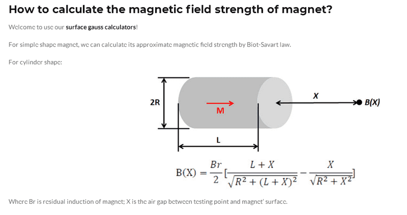 Kommerciel kubiske barm Calculating Magnetic field strength of a magnet | Physics Forums