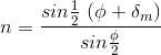 7D%7B2%7D%5C%20%28%5Cphi%20&plus;%20%5Cdelta%20_%7Bm%7D%29%7D%7Bsin%5Cfrac%7B%5Cphi%7D%7B2%7D%7D.gif