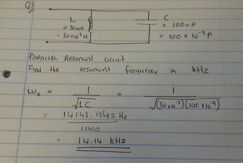 Parallel Resonant Circuit Frequency