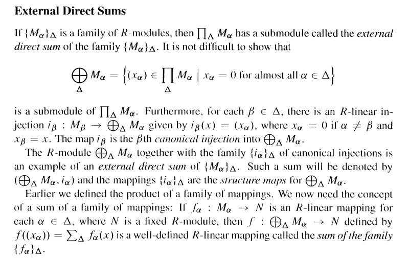 Bland - Defn of External Direct Sums ... page 43 ... .png
