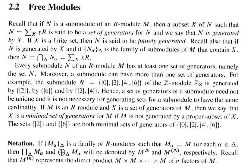 Bland - Free Modules ... Note on Notation ... .png