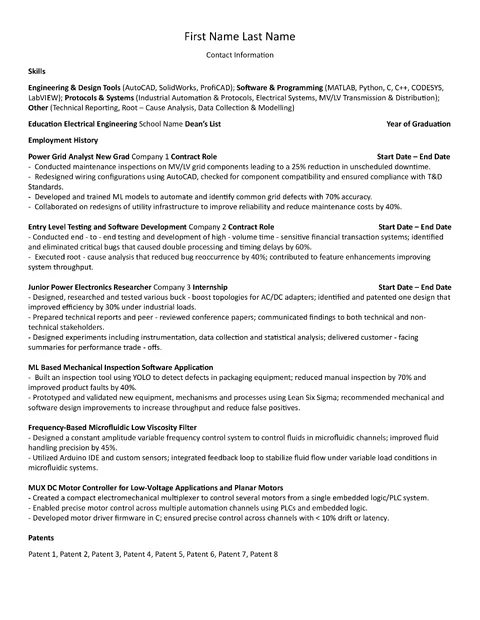 Thread 'Resume Help and Career Guidance - EE Grad'