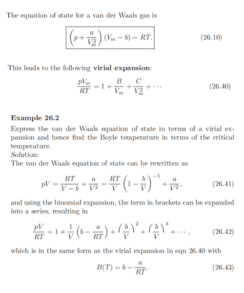 Van der Waals Equation, Virial Expansion • Physics Forums
