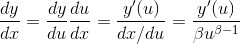du%7D=%5Cfrac%7By%5E%7B%5Cprime%7D%28u%29%7D%7B%5Cbeta%20u%5E%7B%5Cbeta-1%7D%7D.png