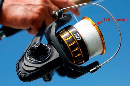 Filling the spool of a spinning reel with braid & monofilament