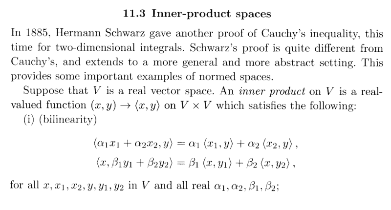 Garling - 1 -  Start of Section on Inner-Product Spaces ... PART 1 ... .png