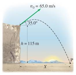 What are some problems and solutions relating to projectile motion?