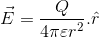 gif.latex?%5Cvec%7BE%7D%3D%5Cfrac%7BQ%7D%7B4%5Cpi%20%5Cvarepsilon%20r%5E2%7D.%5Chat%7Br%7D.gif
