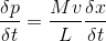 gif.latex?\frac{\delta%20p}{\delta%20t}%20=%20\frac{Mv}{L}\frac{\delta%20x}{\delta%20t}.gif