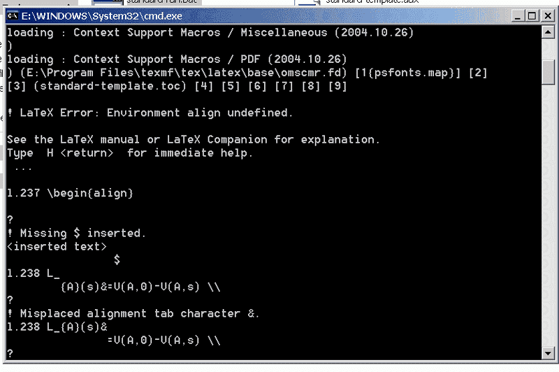 Missing Inserted Latex Telegraph