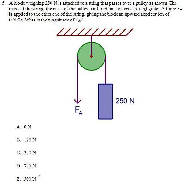 Atwood's Machine One mass and one force