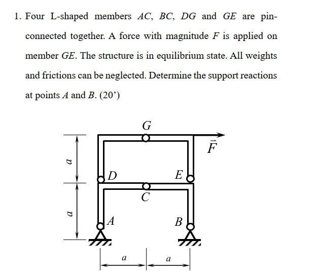 Thread 'Four L-shaped members Mechanical Analysis Problem'