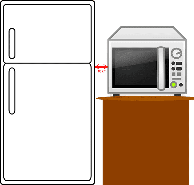 Microwave's vent close to refrigerator