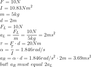 s^{2}%20\cdot%202%20m%20=%203.69%20ms^{2}\\%20but!\%20a_{R}%20\%20must\%20equal\%202%20a_{L}.png