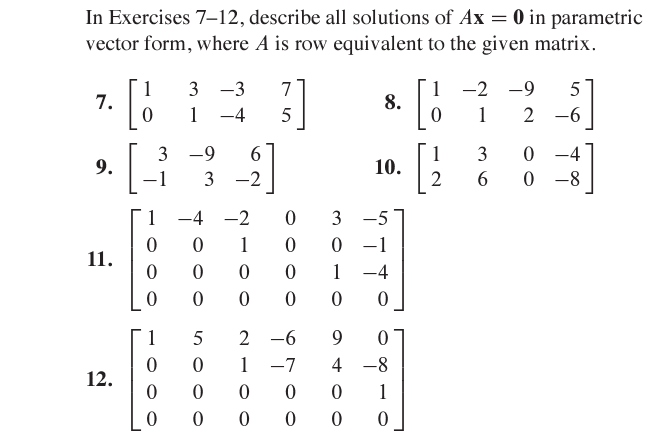 311.1.5.12 Ax=0 in parametric vector form