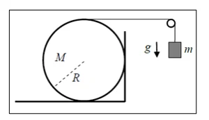 Thread 'A cylinder connected to a hanged mass'
