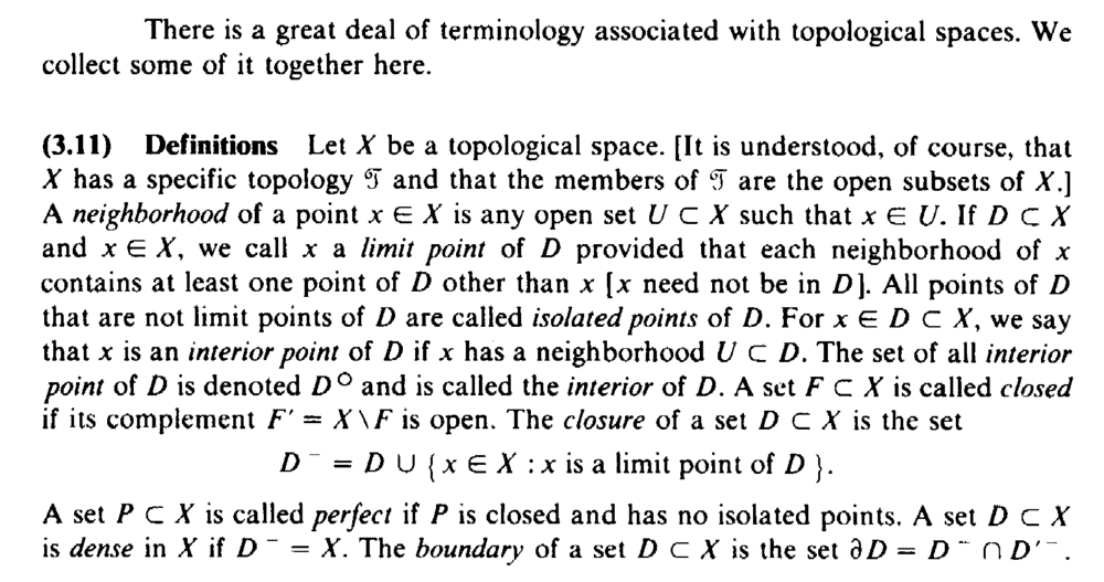 Stromberg -  Defn 3.11  ... Terminology for Topological Spaces ... .png