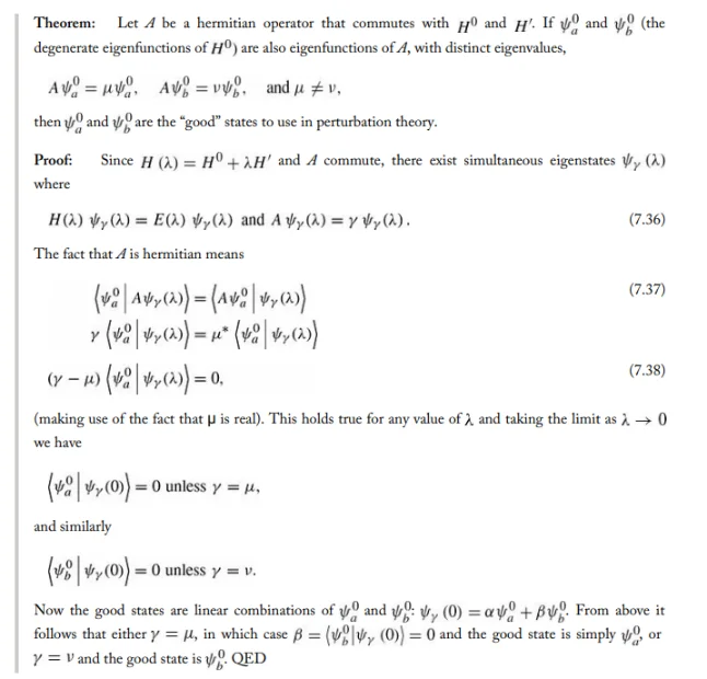 Thread 'Help with Time-Independent Perturbation Theory "Good" States Proof'