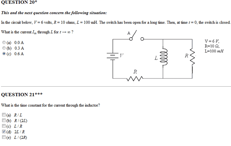 Time constant for an inductor?