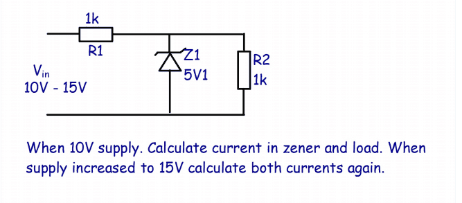 Easy zener diode circuit questions