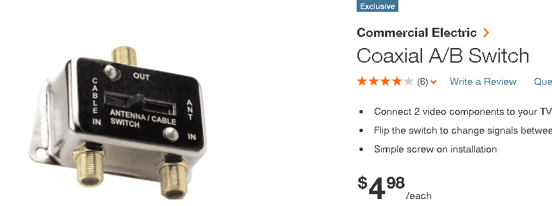 Commercial Electric Coaxial A/B Switch A/B Switch - The Home Depot