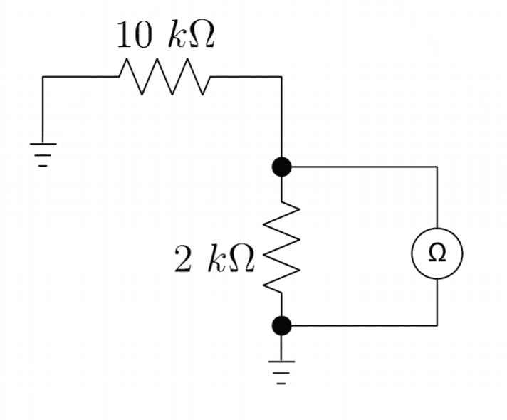 Ohmmeter question Measuring a 2resistor circuit