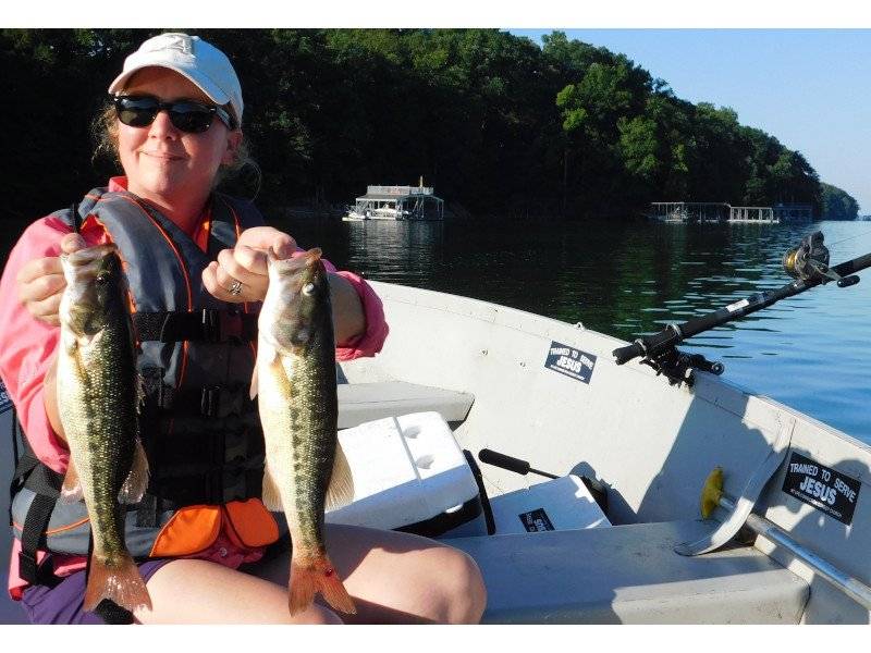 Wife with Spotted Bass 800x600.JPG.JPG