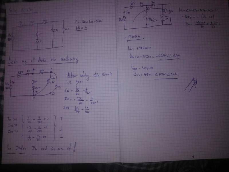 Multiple diode circuit analysis