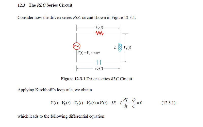 How to solve the differential equation for driven series RLC circuit?