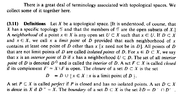 Stromberg -  Defn 3.11  ... Terminology for Topological Spaces ... .png