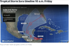 Tropical Storm Sara timeline 10 a.m. Friday(Accuweather,Yahoo).png