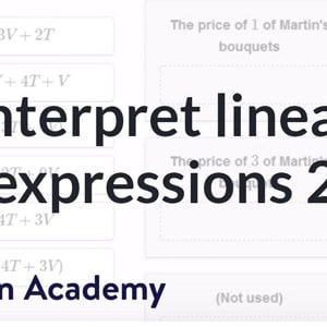 Interpreting linear expressions, 2 | Introduction to algebra | Algebra I | Khan Academy