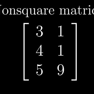 Nonsquare matrices as transformations between dimensions | Essence of linear algebra, footnote - YouTube