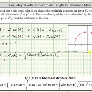 Line Integral Application: Determine the Mass of a Wire