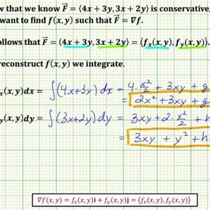 Ex 1: Fundamental Theorem of Line Integrals - Given Vector Field in a Plane