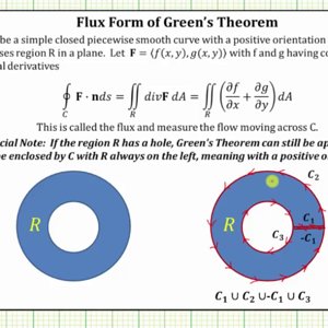 Determine the Flux of a 2D Vector Field Using Green's Theorem (Hole)