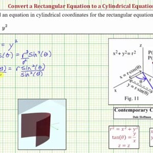 Write a Rectangular Equations in Cylindrical Form